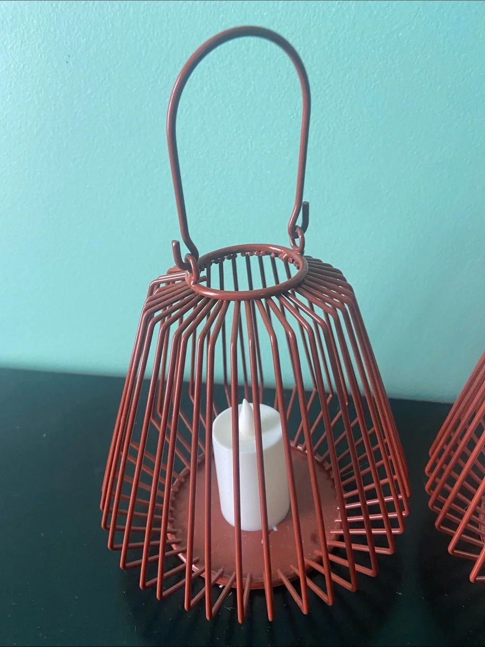 Brown Metal Wire Lanterns - Set of 2